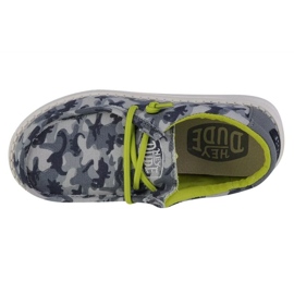 Zapatos Hey Dude Wally Juvenil Camodino Jr 40043-425 gris 2