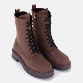 Marco Shoes botas marco de piel marrón 6