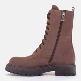 Marco Shoes botas marco de piel marrón 2