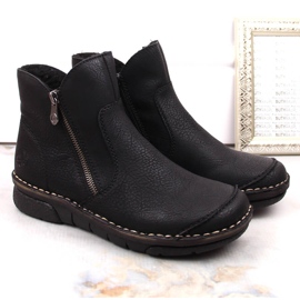 Botas de mujer cómodas con aislamiento negro Rieker 73357-00 10