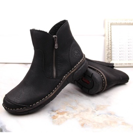 Botas de mujer cómodas con aislamiento negro Rieker 73357-00 12