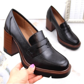 Zapatos de mujer con poste y plataforma negro Vinceza 58105 1