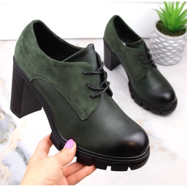 M. DASZYŃSKI Zapatos de mujer verdes con poste y plataforma M.Daszyński SA218-2 1 M. DASZYŃSKI Zapatos de mujer verdes con poste y plataforma M.Daszyński SA218-2 1