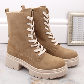 Botas camperas mujer ante aislantes camel Potocki YQ21069 marrón 2
