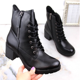 Botas de mujer con poste y plataforma negras Potocki SZ12181 negro 1