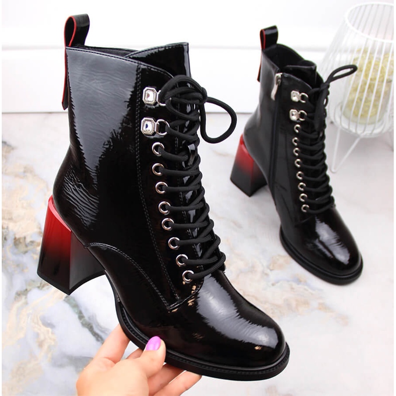 Botas de mujer tacón lacado negro D&amp;A S.Barski Colección Premium MR870-06 1