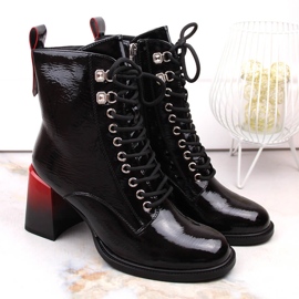 Botas de mujer tacón lacado negro D&amp;A S.Barski Colección Premium MR870-06 2