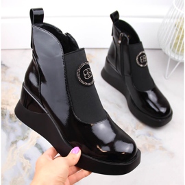 Botas cuña mujer lacadas D&amp;A S.Barski Colección Premium MR870-22 negro 1