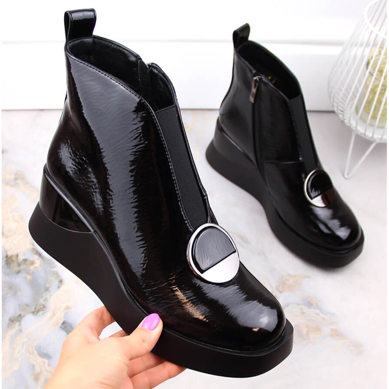 Botas cuña mujer negras D&amp;A S.Barski Colección Premium MR870-36 negro 1