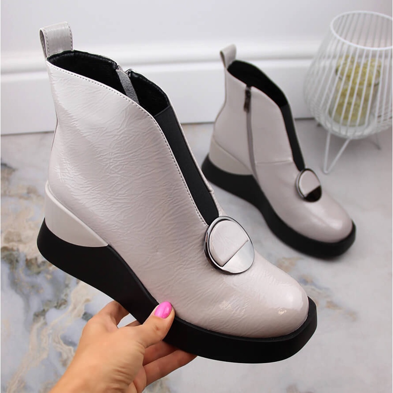 Botas cuña mujer gris D&amp;A S.Barski Colección Premium MR870-36 1