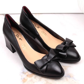 Zapatos de mujer de tacón con lazo negro D&amp;A S.Barski Premium Collection MR870-48 3
