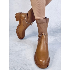 Botas estilo calcetín Mona Khaki marrón 4