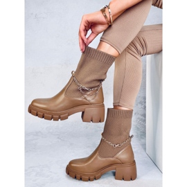 Botas estilo calcetín Mona Khaki marrón 3