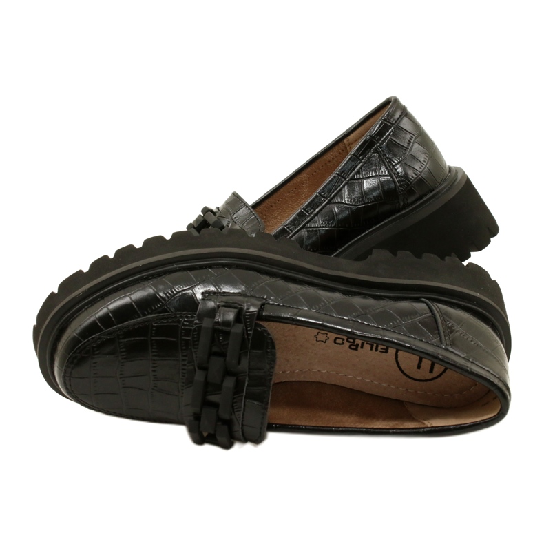 Mocasines de piel con decoración Filippo DP4792/23 BK CR negro 4 Mocasines de piel con decoración Filippo DP4792/23 BK CR negro 4