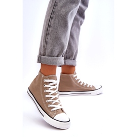 Zapatillas Altas Clásicas De Mujer Beige 1