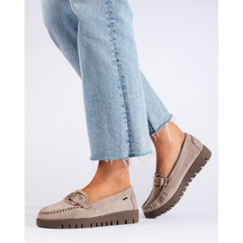 Goodin Mocasines mujer ante beige 6