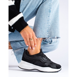 Deportivas de mujer Shelovet en color negro con cordones 1 Deportivas de mujer Shelovet en color negro con cordones 1