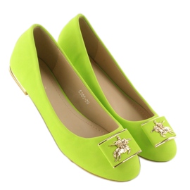 Bailarinas con adorno E305 verde multicolor 3