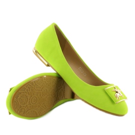 Bailarinas con adorno E305 verde multicolor 2