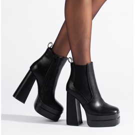 Shelovet botas de plataforma negras con banda elástica negro 2