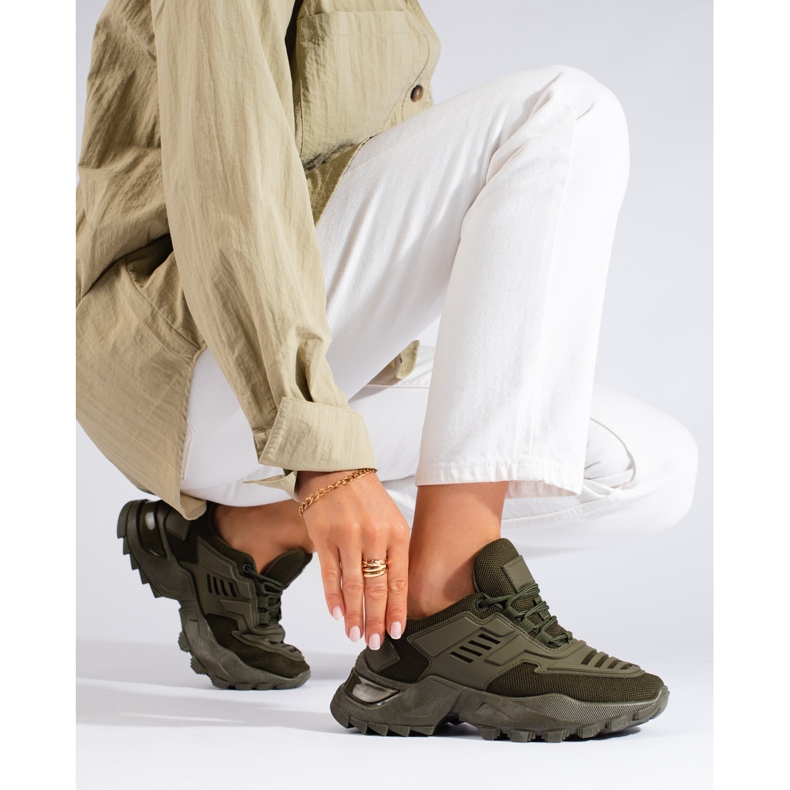 Deportivas mujer Shelovet verde oscuro 1