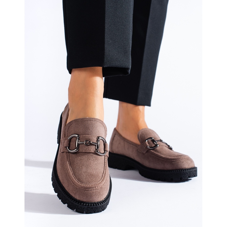 W. Potocki Mocasines de ante beige oscuro para mujer de Lords Potocki marrón 1