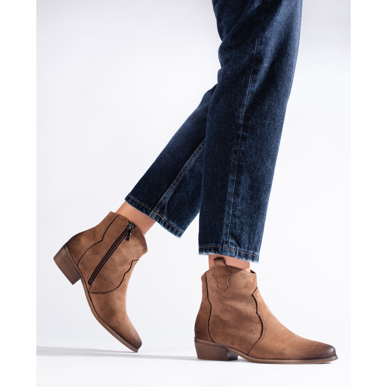 W. Potocki Botas cowboy potocki camel bajas de ante marrón 1 W. Potocki Botas cowboy potocki camel bajas de ante marrón 1