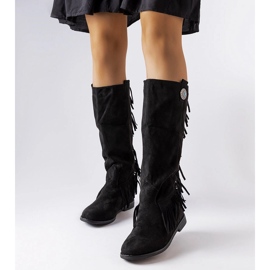 Botas de cuña cubiertas negras de Lecore negro 3