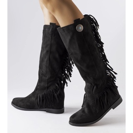 Botas de cuña cubiertas negras de Lecore negro 1