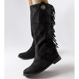 Botas de cuña cubiertas negras de Lecore negro 2