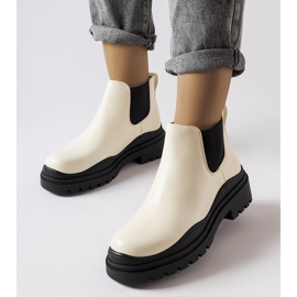 Botines beige con plataforma negra de Marinone 1