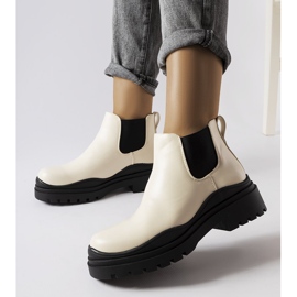 Botines beige con plataforma negra de Marinone 2