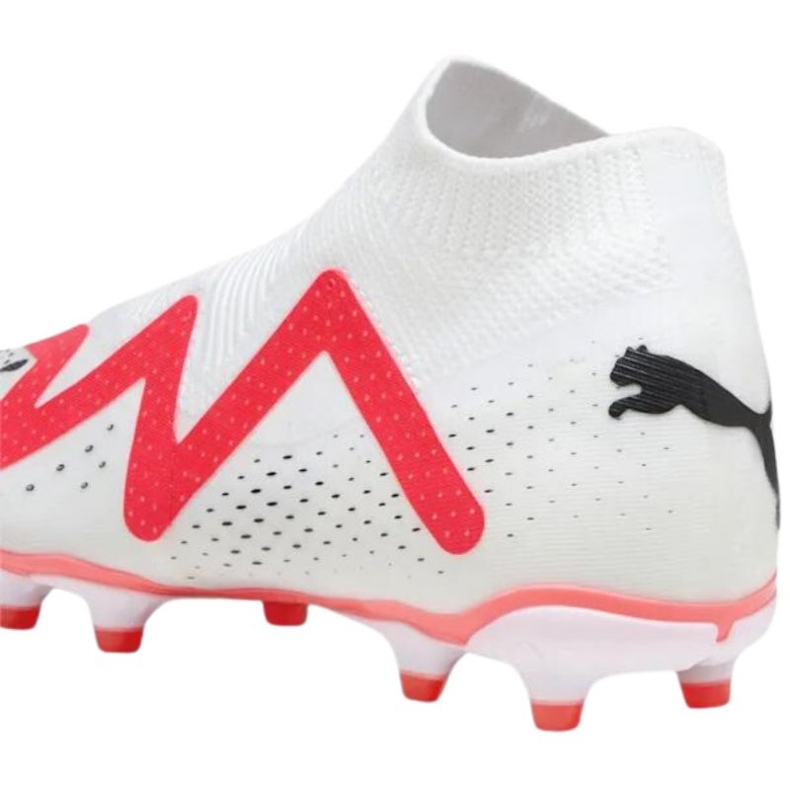 Zapatillas de fútbol Puma Future Match+ Ll FG/AG 107366 01 blancas con calcetín blanco blanco 2