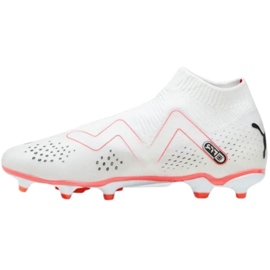 Zapatillas de fútbol Puma Future Match+ Ll FG/AG 107366 01 blancas con calcetín blanco blanco 4