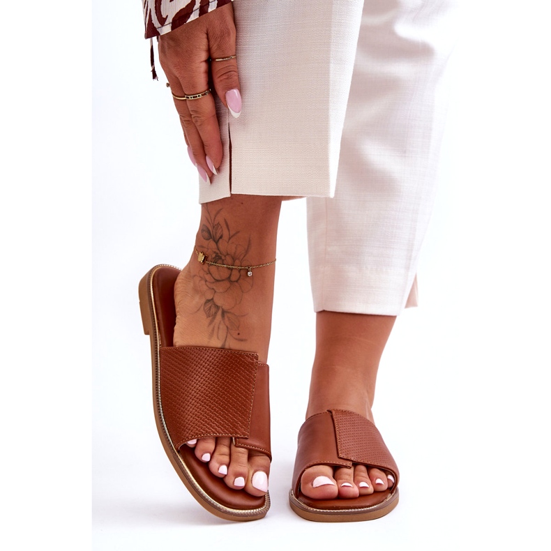 Pantuflas Mujer Harmony Piel Camel marrón 2