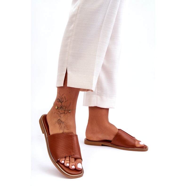 Pantuflas Mujer Harmony Piel Camel marrón 3