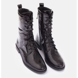 Marco Shoes Botas clásicas de tacón bajo negro 5