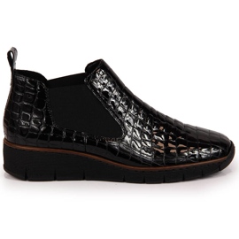 Botines charol negro serpiente Rieker 53794-01 21