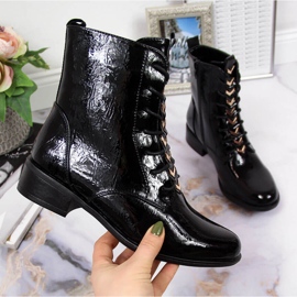 Botas de mujer con aislamiento lacado negro Jezzi ASA62-91 5