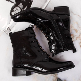 Botas de mujer con aislamiento lacado negro Jezzi ASA62-91 6