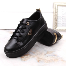 Zapatos de mujer de cuero en la plataforma Filippo negra. negro 1