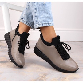 Botines de piel mujer botas insuladas beige Rieker Remonte D5977-01 6