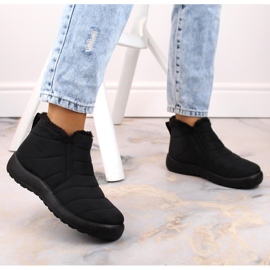 News Botas de nieve sin cordones impermeables para mujer con bandas elásticas negro Novedad 3193 6