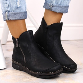 Botas de mujer cómodas con aislamiento negro Rieker 73357-00 15