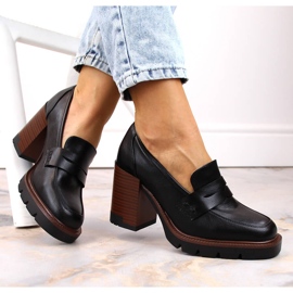 Zapatos de mujer con poste y plataforma negro Vinceza 58105 4
