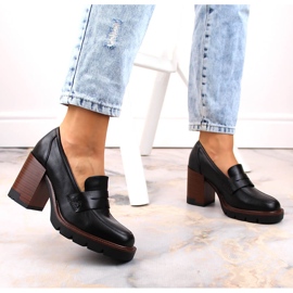 Zapatos de mujer con poste y plataforma negro Vinceza 58105 5