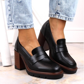 Zapatos de mujer con poste y plataforma negro Vinceza 58105 6