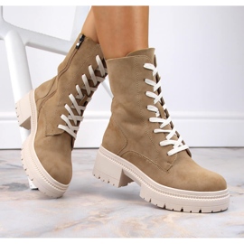Botas camperas mujer ante aislantes camel Potocki YQ21069 marrón 4
