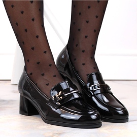 Mocasines de mujer lacados con tacón alto negro Potocki SZ12155 6