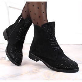 Botas de mujer con circonitas negras Potocki SZ12178 negro 4